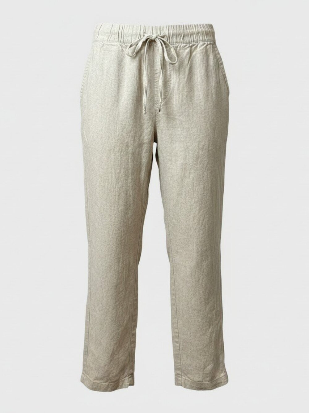 Lane Bryant Linen Blend Wide Leg Drawstring Pants Beige Sand 20 Long